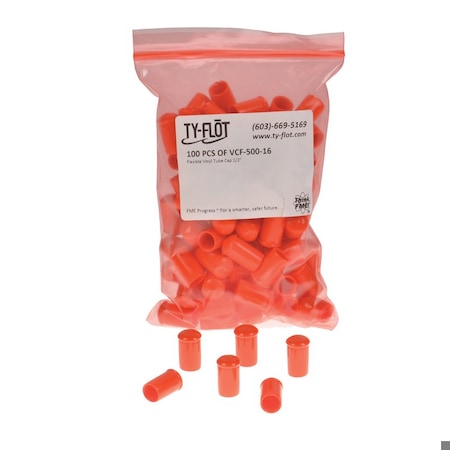 Guardian PURE SAFETY GROUP ORANGE TUBE CAP 1/4Ft 100/PKG. VCF25016OR